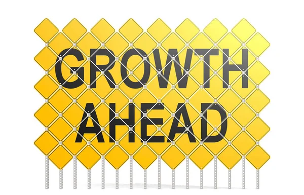 Giant Road Signs Growth Ahead Word Rendering — Stock Photo, Image
