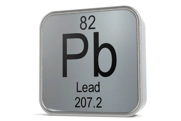 Lead Element Symbol Metal Block Rendering — Stock Photo, Image