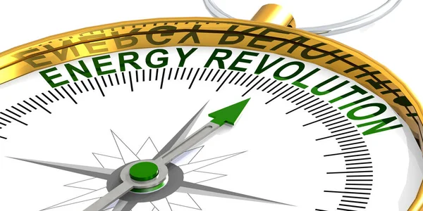 Energy Revolution Word White Compass Rendering — Stock Photo, Image