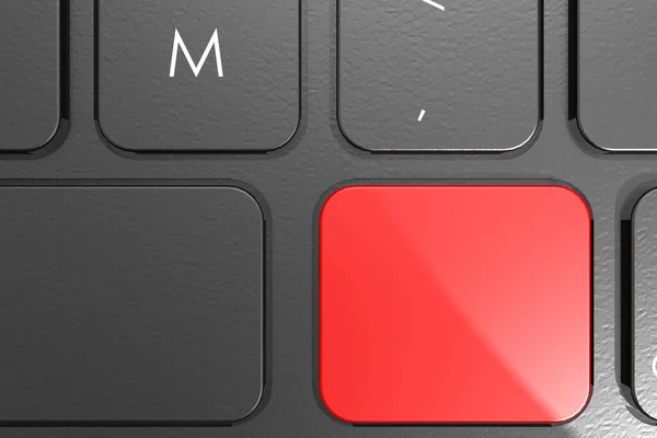 Botón Rojo Blanco Teclado Renderizado — Foto de Stock