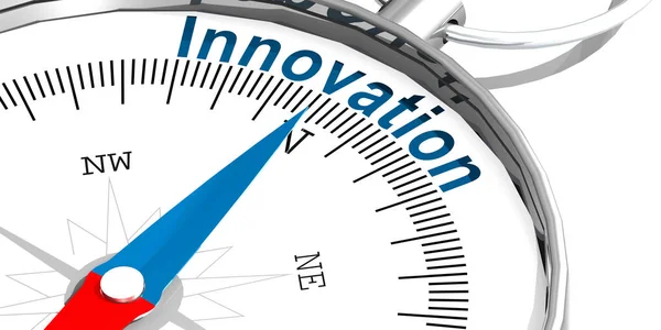 Innovation Word White Compass Rendering — Stock Photo, Image