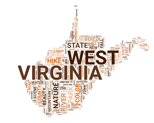 West Virginia Concetto Nube Parole Sfondo Bianco Rendering — Foto Stock