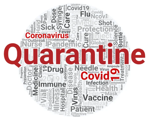 Quarantine Word Cloud Concept White Background Rendering — Stock Photo, Image