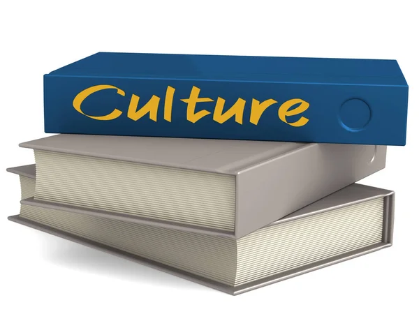 Livres Couverture Rigide Avec Mot Culture Rendu — Photo