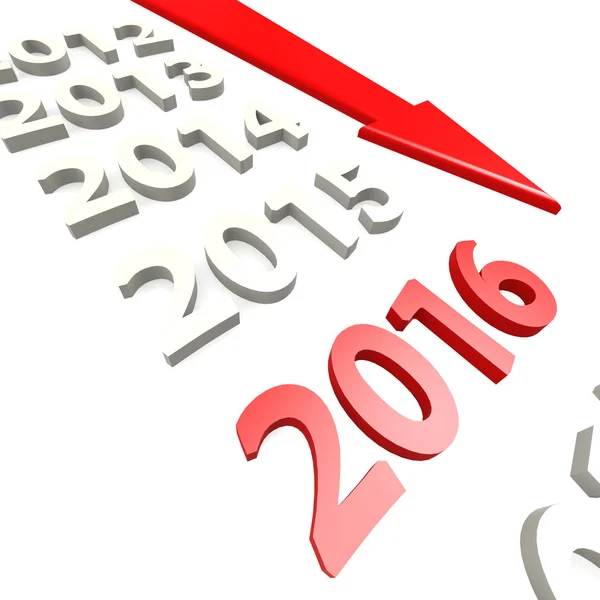 Arrow to year 2016 — Stock Photo, Image