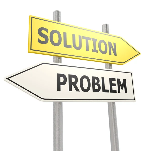 Problem solution road sign — Stock Photo, Image