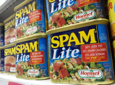 Singapur, 20 Eylül: hormel marka spam lite kutu içinde satılan