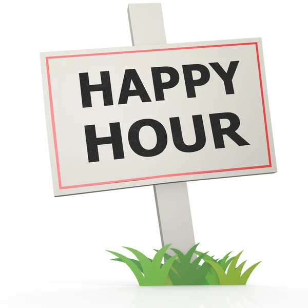 White banner with happy hour — Stock Photo, Image