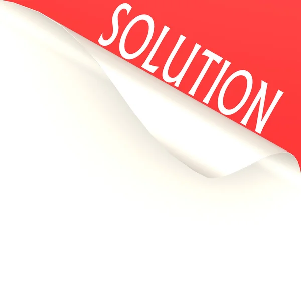 Solution word with white paper — Stock Photo, Image