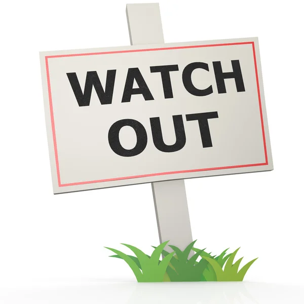 White banner with watch out — Stock Photo, Image