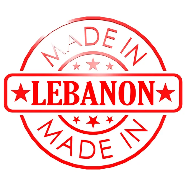 Hecho en Líbano sello rojo —  Fotos de Stock