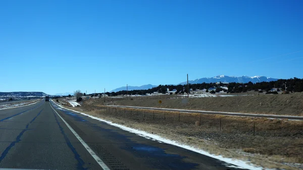 US-Autobahn im Winter — Stockfoto