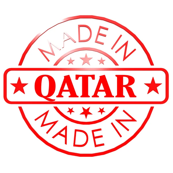 Hecho en Qatar sello rojo —  Fotos de Stock