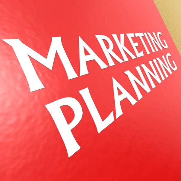 Planejamento de marketing com fundo vermelho — Fotografia de Stock