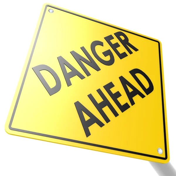 Danger ahead road sign — Stock Photo, Image