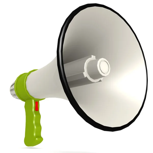 Isolated green megaphone — Stock Photo, Image