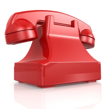 Kırmızı izole telefon