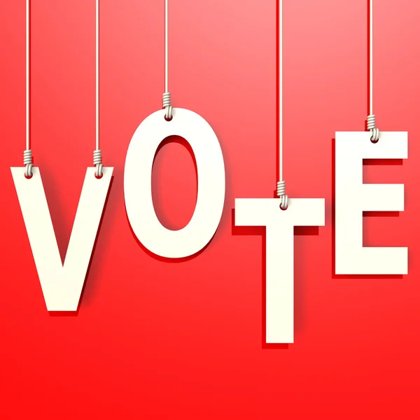 Głosowania wyraz w czerwonym tle — Zdjęcie stockowe