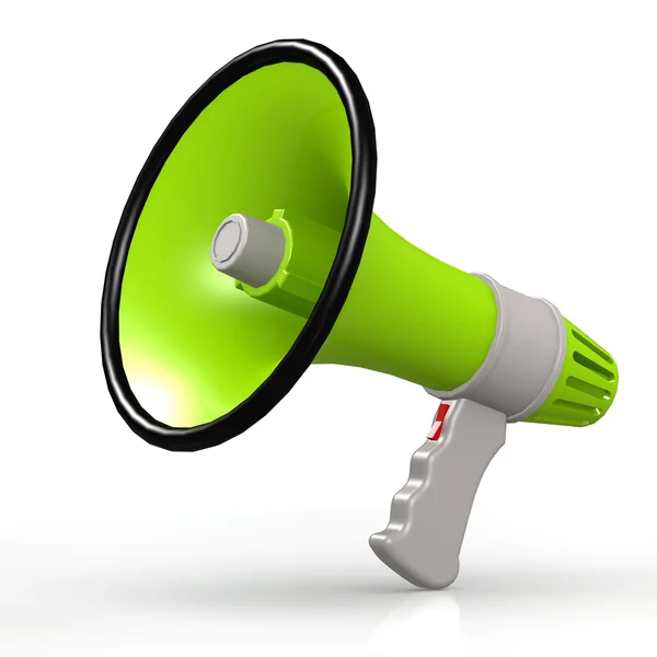 Isolated green megaphone — Stock Photo, Image