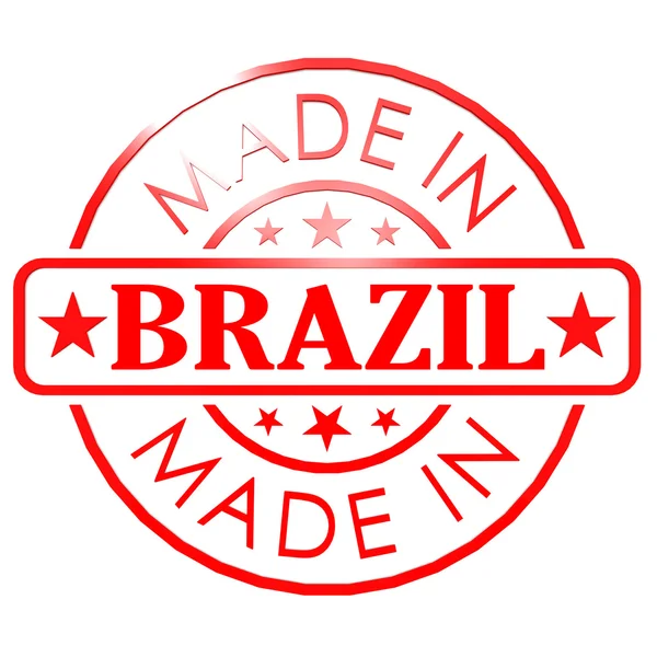 Feito no Brasil selo vermelho — Fotografia de Stock