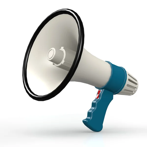 Isolated blue megaphone — Stock Photo, Image