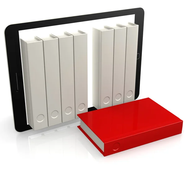 Red book out of tablet — Stock Photo, Image