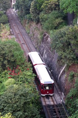 Kimliği belirsiz kişi zirveye gitmek için tramvay kullanır