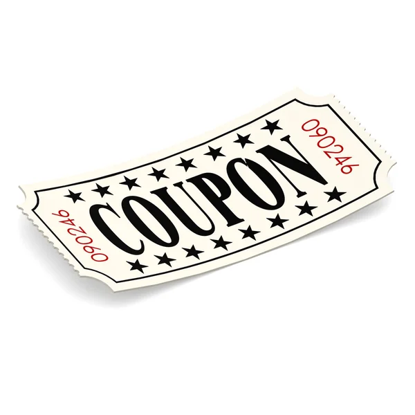 Coupon ticket on white background — Stock Photo, Image