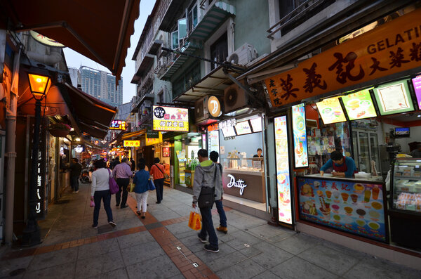 Crowd people visit historic area of city