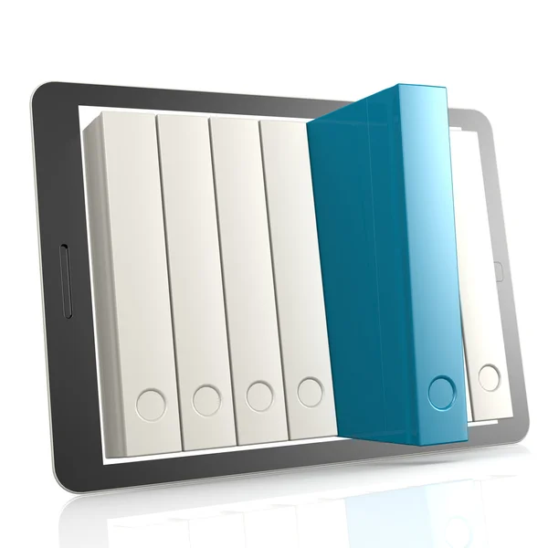 Blue book and tablet — Stock Photo, Image
