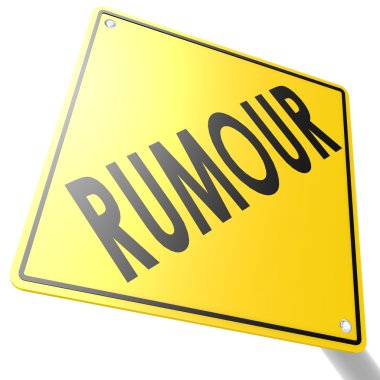 Road sign with rumour clipart