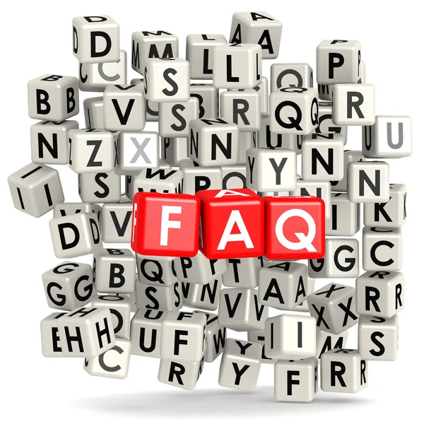 FAQ with puzzle background — Stock Photo, Image