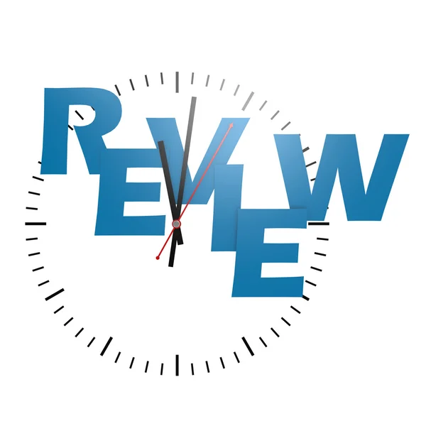 Review word with clock — Stock Photo, Image