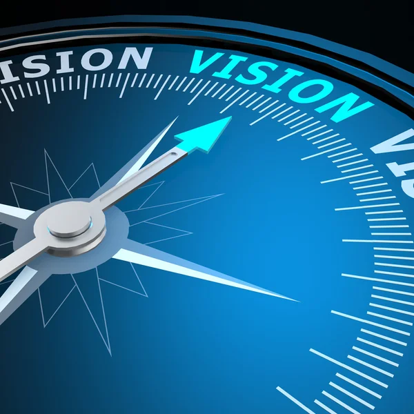 Vision Wort auf Kompass — Stockfoto