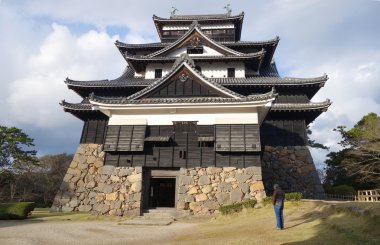 Matsue samuray feodal kalede Shimane prefectur turist ziyaret