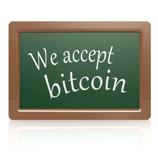 Nous acceptons Bitcoin tableau noir — Photo