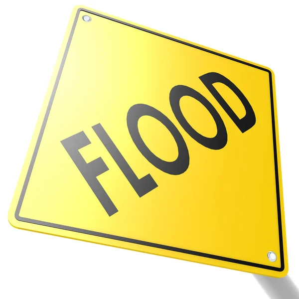 Znak drogowy z powodzi — Zdjęcie stockowe