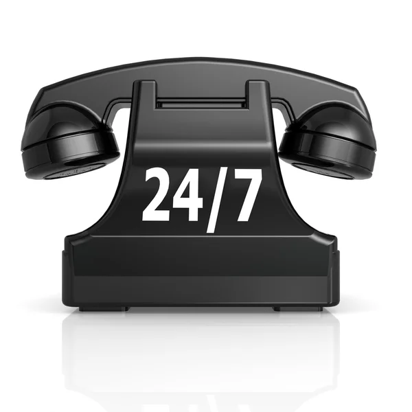 Fekete 247 telefon — Stock Fotó