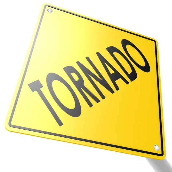Road sign with tornado — Stock Photo, Image