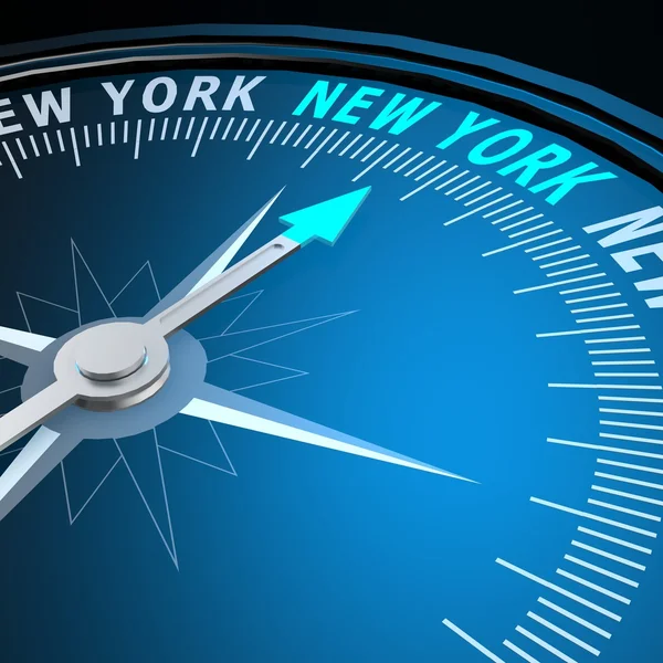 New York Wort auf Kompass — Stockfoto
