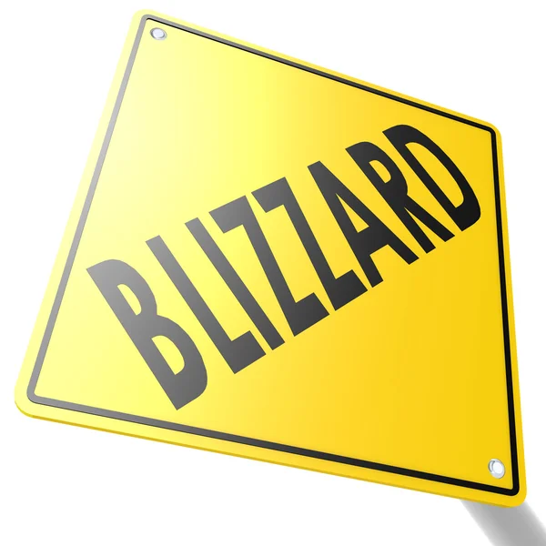 Road sign with blizzard — Stock Photo, Image