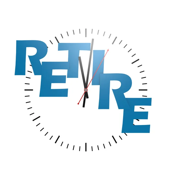 Retire word with clock — Stock Photo, Image