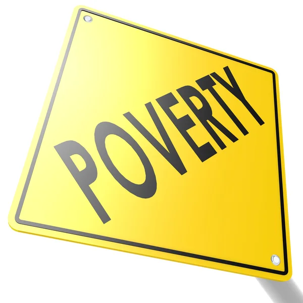 Veiskilt med fattigdom – stockfoto