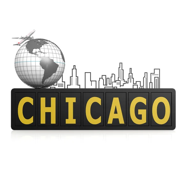 Chicago slovo s městem — Stock fotografie