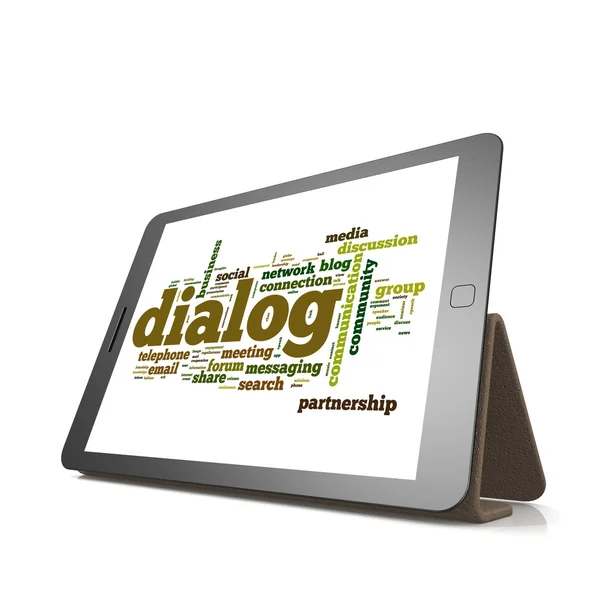 Dialogwortwolke auf Tablet — Stockfoto