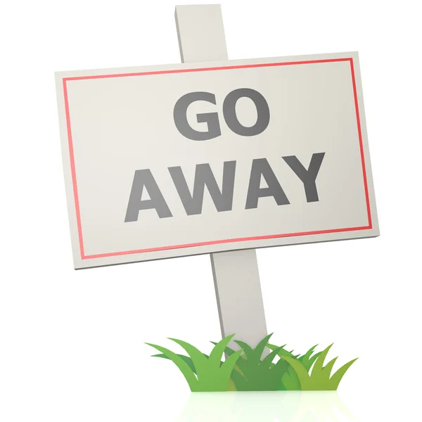 White banner with go away — Stock Photo, Image