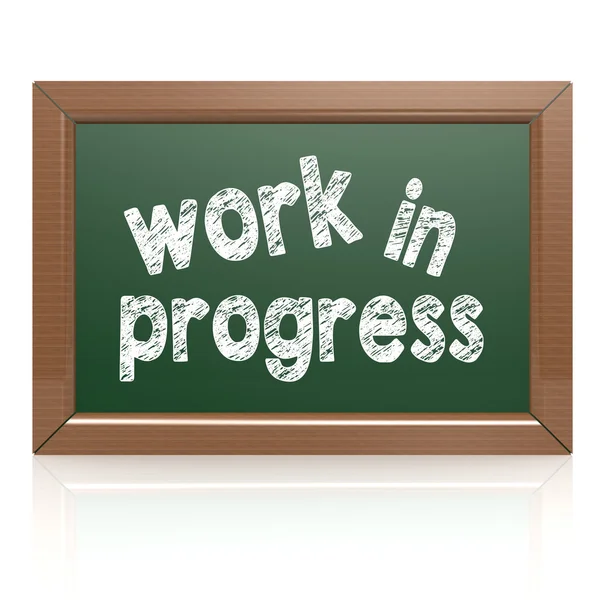 Work in progress words on a chalkboard — Stock Photo, Image