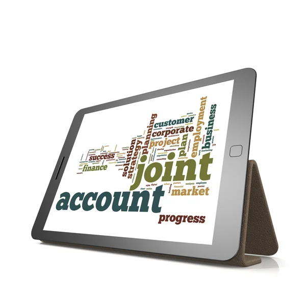 Joint account word cloud on tablet — Stock Photo, Image