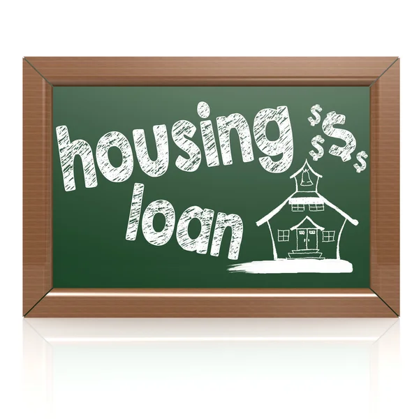 Housing loan words on a chalkboard — Stock Photo, Image