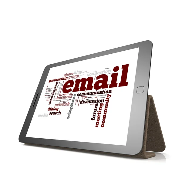 Email word cloud on tablet — Stock Photo, Image